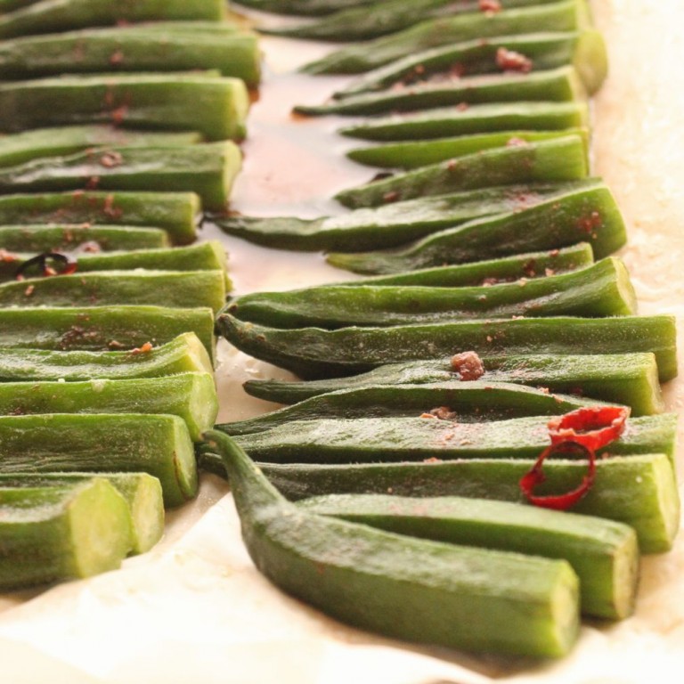 オクラの酒盗焼き2